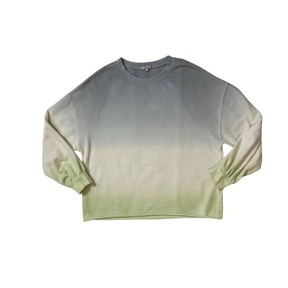 Rails Reeves Blue Mint Dip Dye Sweatshirt Women's Size Small Blue & Lemon Yellow - Picture 4 of 11